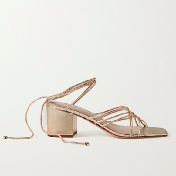 Porte & Paire Gold Strap Leather Sandals - Picture 2 of 10